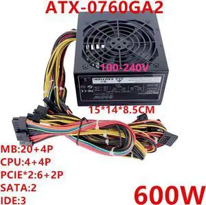PSU For Enhance ATX 600W Switching Power Supply ATX-0760GA2 ATX-0660AG2