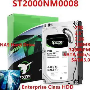 HDD For Seagate 2TB 3.5" 7.2K SATA 6Gb/s 128MB 7200RPM For Internal Hard Disk For Enterprise HDD For ST2000NM0008