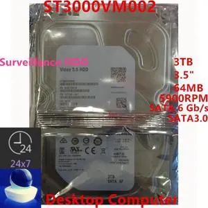 HDD For Seagate 3TB 3.5" SATA 6 Gb/s 64MB 5900RPM For Internal Hard Drive For Surveillance HDD For ST3000VM002