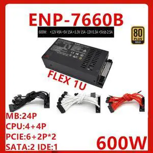 PSU For Full Modular 80plus Gold Flex ITX Nas Small 1U Loli M41 A4M T34 K35 K39 K49 600W Switching Power Supply ENP-7660B