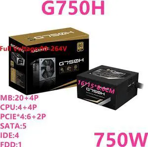 PSU For Gigabyte Brand ATX 80plus Gold Half Module Game Mute Power Supply 750W Switching Power Supply G750H