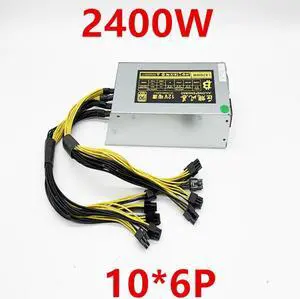 Miner PSU For Single Channel 12V X79 B75 B85 847 2U 10*6Pin 2400W 2600W Mining Power Supply
