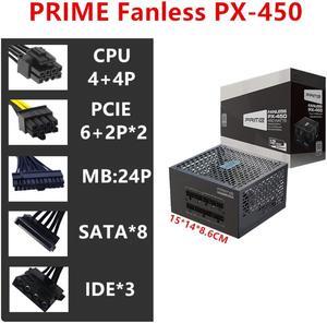 PSU For Seasonic Full Modular 80plus Titanium Zero Noise Without Fan 450W Power Supply  PRIME Fanless PX-450