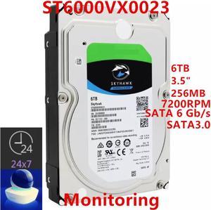 HDD For Seagate Skyhawk 6TB 3.5" SATA 6 Gb/s 256MB 7200RPM For Internal HDD For Surveillance HDD For ST6000VX0023