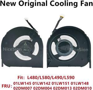 For Laptop Lenovo Thinkpad L480 L490 L580 L590 CPU Cooling Fan FRU01LW148 01LW142 02DM010 02DM004