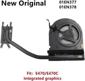 For Laptop Lenovo ThinkPad E470 E470C CPU Cooling Fan Heatsink Radiator 01EN377 01EN378  Integrated graphics