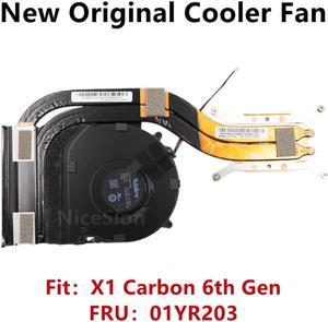 For Laptop Lenovo ThinkPad X1 Carbon 6th X1C CPU Cooling Fan Cooler Heatsink Radiator FRU01YR203