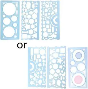 3Pcs/Pack Kaleidoscope Stencils Rulers Clear Hollow-out Design 30 Shapes for Beginners Student Children Designer Drawing