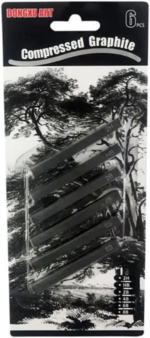 6 Pieces Square Compressed Charcoal Sketching Sticks Perfect Holiday Birthday Gift for Yourself Family Members Friends