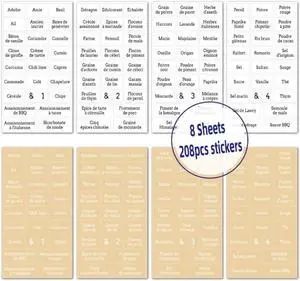 208X Minimalist French Spice Label Sticker Waterproof for Seasoning Organization YYDS 208X Minimalist French Spice Label Sticker Waterproof for Seasoning Organization YYDS