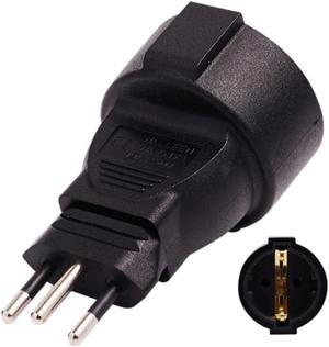 3pin  Plug to EU 2pin Round AC-Power Supply Adapter Socket Connector Male to Female Power Adaptor 16A/110-250V