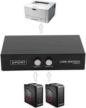 2 Ports USB2.0 Sharing Device Switch Switcher Adapter Box For PC Scanner Printer