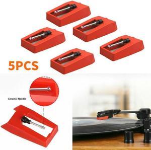 5PCS Universal Replacement Aluminum Record Player Needle Stylus for Music Turntable Spared Repair Parts