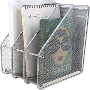 3 Column Metal Mesh Document Rack File Holder Letter Magazine spaper Tray for Home Office Desk Organizer Supplies