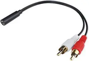 0.2M 3.5MM Female Connector Jack Stereo Cable Y Plug To 2 RCA Male Adapter 3.5 Audio Aux Socket Headphone