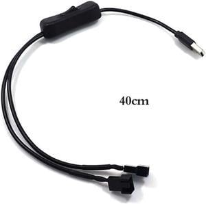 1 To 2 4 Pin USB Cable 12V To 5V Computer Case Fan Power Supply Fan Adapter Cable With On Off Switch