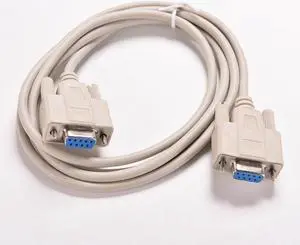 5ft F/F Serial RS232 Null Modem Cable Female to Female DB9 FTA Cross Connection 9 Pin COM Data Cable Converter PC Accessory