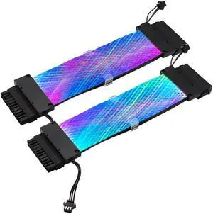 24Pin RGB Double Lamp Head Extension Cable Power Addressable Computer Cable Double-Layer Network Pc Chassis Connector Accessorie