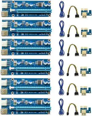Advanced Blue VER009S PCI-E Riser Card 009S PCIE 1X to 16X Extender 6Pin Power 0.6M USB 3.0 Cable for Video Card Adapter 009s