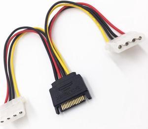 SATA Revolution To IDE Power Cord SATA15pin Male Head One Point Two Serial Port To Dual 4pin Female Sata To IDE