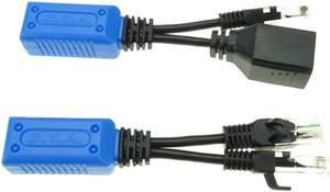 2pcs/1pair RJ45 splitter combiner uPOE cable kit POE Adapter Cable Connectors Passive Power Cable