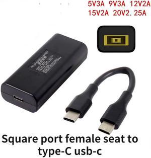 Square Plug Female To Type C Adapter Laptop Connector Cable Jack Accessories DC Power Charger Multifunction Converter For Lenovo