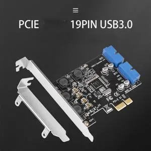 Front PCI-E To 19/20 Pin Header Adapter for Desktop PC USB 3.0 PCI Express Expansion Card Module