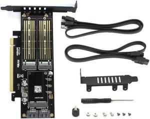 HOT-JEYI SK16 M.2 NVMe SSD NGFF TO PCI-E3.0 X4 Adapter M Key B Key MSATA add on Card Suppor PCI Express 3.0 3 in 1 Dual 12v+3.3v