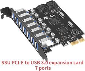7Port USB 3.0 PCIe Expansion Card PCI Express PCIe USB Hub Adapter SSU U3V04S 7-port USB3.0 Controller