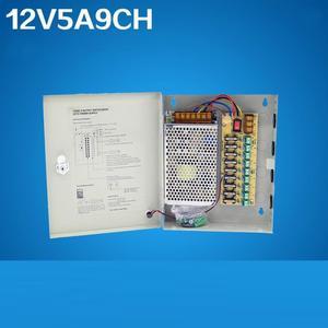 DC 12V 5A 9 Channels Power Box Switching Power Supply Box for surveillance Security Camera 9CH Ports 100V-240V Input