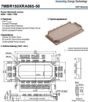 7MBR150XRA065-50 IGBT 7MBR150XRA 065-50 POWER MODULE 650V 150A PIM 7MBR150XRA06550 7MBR150 XRA065-50 7MBR 150XRA065-50
