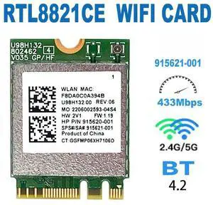 RTL8821CE 802.11AC 1X1 Wi-Fi+BT 4.2 Combo Adapter Card SPS M915621-001 Wireless Network Card for ProBook 450 G5 PB430G5 Series RTL8821CE 802.11AC 1X1 Wi-Fi+BT 4.2 Combo Adapter Card SPS M915621-001 Wireless Network Card for ProBook 450 G5 PB430G5 Series