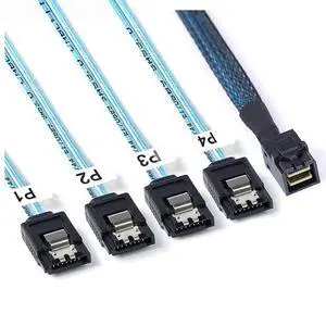 0.5M Internal Mini SAS HD SFF-8643 to 4X SATA 7pin Hard Disk Data Server Raid Cable 0.5M Internal Mini SAS HD SFF-8643 to 4X SATA 7pin Hard Disk Data Server Raid Cable