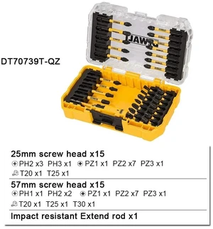 31-Piece Screw Driving Set/Screwdriver Bit Set Drill Bits Package Wood/Metal Power Tool Accessories Black/Yellow DT70739T 31-Piece Screw Driving Set/Screwdriver Bit Set Drill Bits Package Wood/Metal Power Tool Accessories Black/Yellow DT70739T