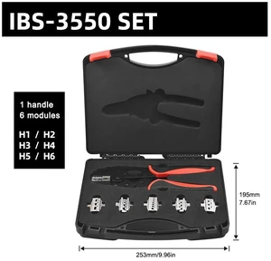 Taiwan INBUS 6 Pieces Ratcheting Wire Crimping Pliers Set Adjustable Compression Wheel and Quick Change Jaws NO.IBS-3550 SET Taiwan INBUS 6 Pieces Ratcheting Wire Crimping Pliers Set Adjustable Compression Wheel and Quick Change Jaws NO.IBS-3550 SET