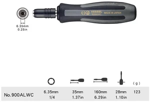 Bit Holding Screwdriver and Bit Set HEX Screwdriver Handle NO.900ALWC GS5P35SL Bit Holding Screwdriver and Bit Set HEX Screwdriver Handle NO.900ALWC GS5P35SL