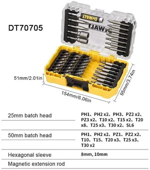 40 Piece Impact Screwdriver Bit Set With Tough Case Fits TStak Caddy Drill Driver Bits Set Accessories DT70705 40 Piece Impact Screwdriver Bit Set With Tough Case Fits TStak Caddy Drill Driver Bits Set Accessories DT70705