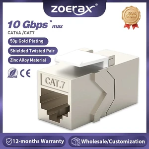 1Pcs RJ45 Coupler Cat7 Cat6a 10G Support, Female Keystone STP 10 Gbps for Wall Plate and Patch Panel 1Pcs RJ45 Coupler Cat7 Cat6a 10G Support, Female Keystone STP 10 Gbps for Wall Plate and Patch Panel