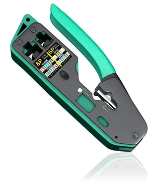 RJ45 Crimp Tool Kit Pass Cat6 Crimping Tool For Cat5 Cat5e Cat6 8P8C Connector, All-in-one Ethernet Crimper RJ45 Crimp Tool Kit Pass Cat6 Crimping Tool For Cat5 Cat5e Cat6 8P8C Connector, All-in-one Ethernet Crimper