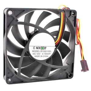 R128015BL 80mm 80x80x15mm 8015 DC12V 0.19A 3Pin Dual Ball Bearing Cooling Fan for Chassis CPU R128015BL 80mm 80x80x15mm 8015 DC12V 0.19A 3Pin Dual Ball Bearing Cooling Fan for Chassis CPU