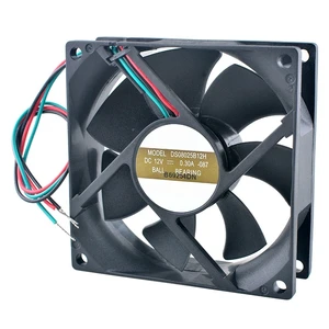 DS08025B12H 80mm 80x80x25mm Dual Ball Bearing Cooling Fan 3000RPM DC12V 0.30A for Chassis CPU Power Supply DS08025B12H 80mm 80x80x25mm Dual Ball Bearing Cooling Fan 3000RPM DC12V 0.30A for Chassis CPU Power Supply