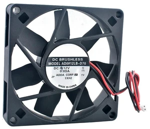 AD0812LB-D70 80mm 80x80x15mm DC12V 0.09A 2Pin Dual Ball Bearing Cooling Fan for Video Recorder Power Supply AD0812LB-D70 80mm 80x80x15mm DC12V 0.09A 2Pin Dual Ball Bearing Cooling Fan for Video Recorder Power Supply