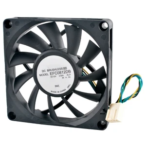 EFC0812DB 80mm 80x80x15mm DC12V 0.50A 4Pin Ball Bearing Cooling Fan for Chassis CPU EFC0812DB 80mm 80x80x15mm DC12V 0.50A 4Pin Ball Bearing Cooling Fan for Chassis CPU