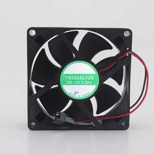 TX8025L12S 80mm 80x80x25mm Case Fan 12V 0.08A Ultra-Quiet Mute Cooling Fan for PC and Electronics TX8025L12S 80mm 80x80x25mm Case Fan 12V 0.08A Ultra-Quiet Mute Cooling Fan for PC and Electronics