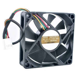 DA07520B12U 75mm 75x75x20mm DC12V 0.52A 4Pin Dual Ball Bearing Cooling Fan for Chassis CPU DA07520B12U 75mm 75x75x20mm DC12V 0.52A 4Pin Dual Ball Bearing Cooling Fan for Chassis CPU