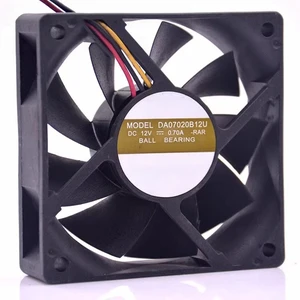 DA07020B12U 70x70x20mm 70mm 12V 0.70A Server Double Ball Bearing Cooling Fan DA07020B12U 70x70x20mm 70mm 12V 0.70A Server Double Ball Bearing Cooling Fan