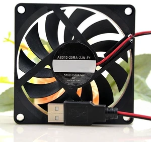 A8010-20RA-2JN-F1 8010 80x80x10mm DC5V 0.25A Ultra-Thin Mute Cooling Fan A8010-20RA-2JN-F1 8010 80x80x10mm DC5V 0.25A Ultra-Thin Mute Cooling Fan