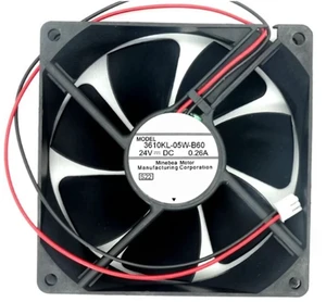 3610KL-05W-B60 92mm 92x92x25mm 24V 0.26A Inverter Dual Ball Bearing Cooling Fan 3610KL-05W-B60 92mm 92x92x25mm 24V 0.26A Inverter Dual Ball Bearing Cooling Fan
