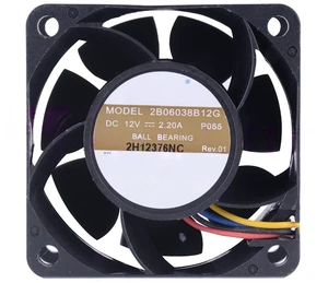 2B06038B12G 60mm 6038 60x60x38mm 12V Double Ball High Speed PWM Fan Computer Server Power Fan 2B06038B12G 60mm 6038 60x60x38mm 12V Double Ball High Speed PWM Fan Computer Server Power Fan
