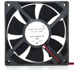 RS8025L15H DC15V 0.35A 80x80x25mm 2Wire Server Cooling Fan RS8025L15H DC15V 0.35A 80x80x25mm 2Wire Server Cooling Fan